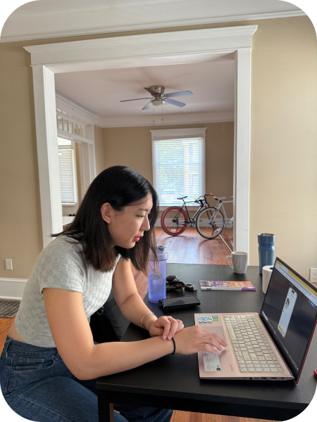 Participant 1 testing Ciao on a laptop