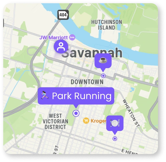 Nearby activities on the Ciao map