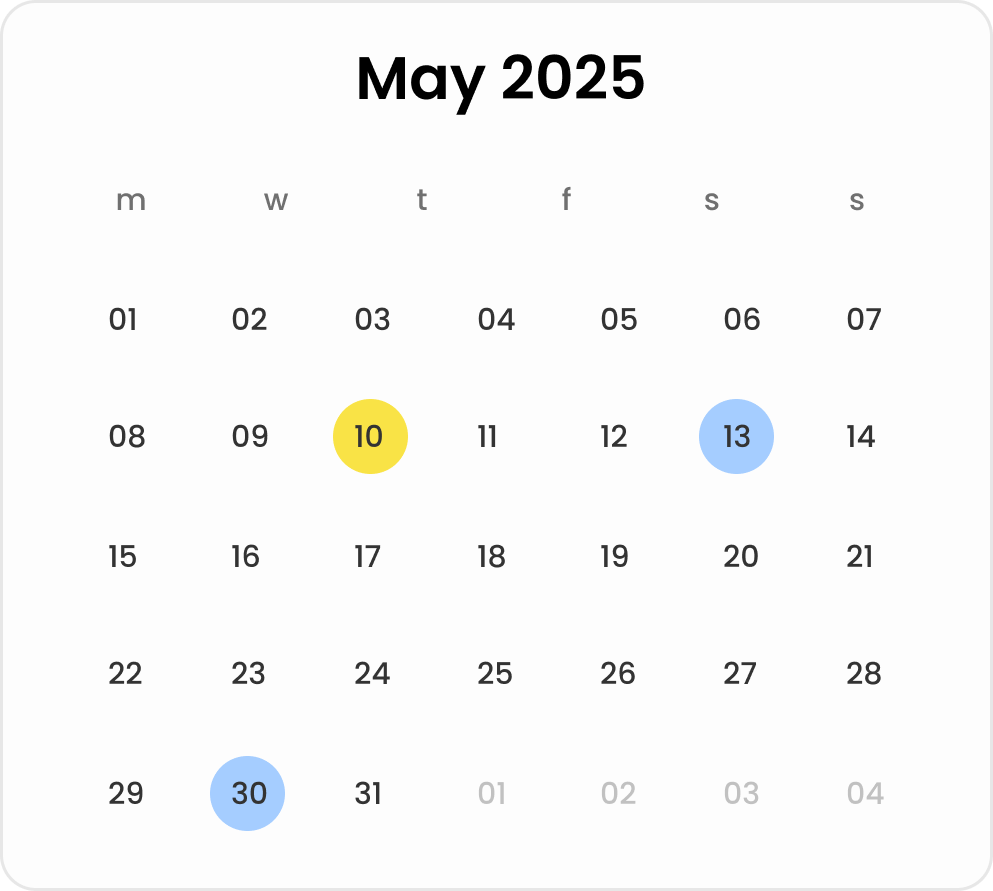 calendar date before