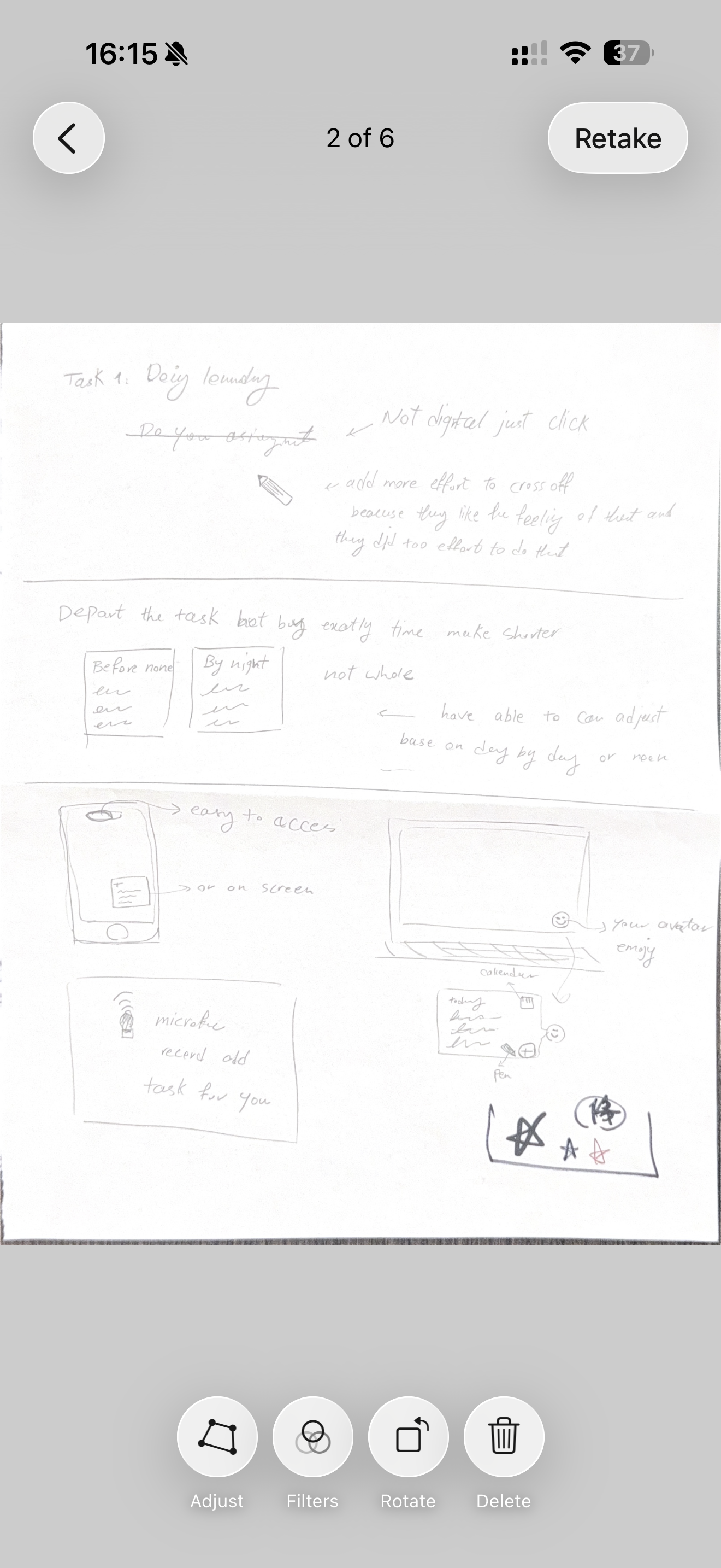 Cross-device overview sketch