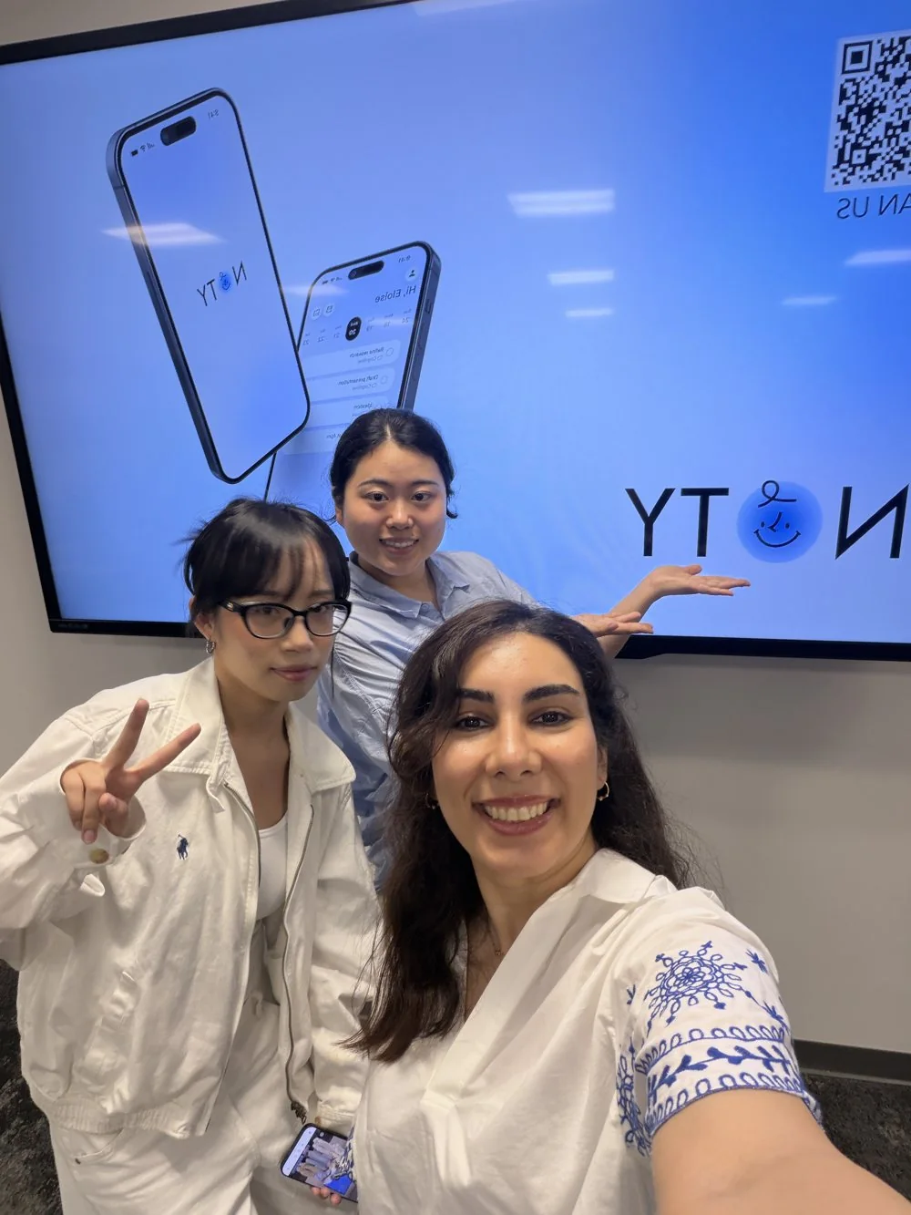 Our three-person team presenting Noty