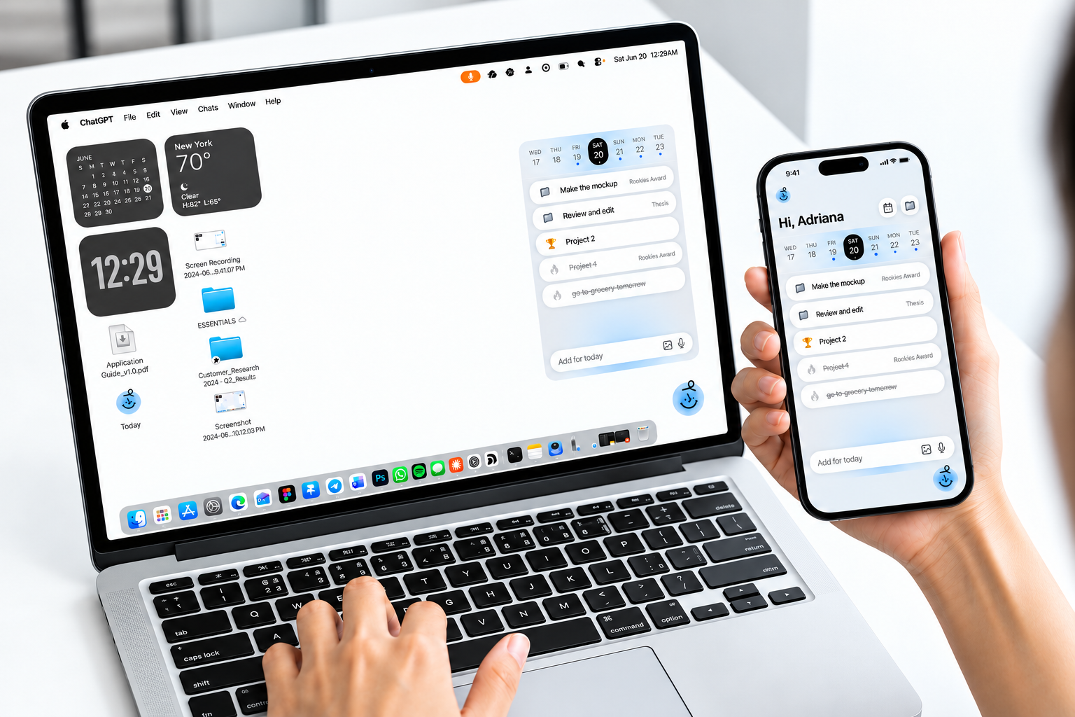 Noty shown across a laptop desktop and a phone