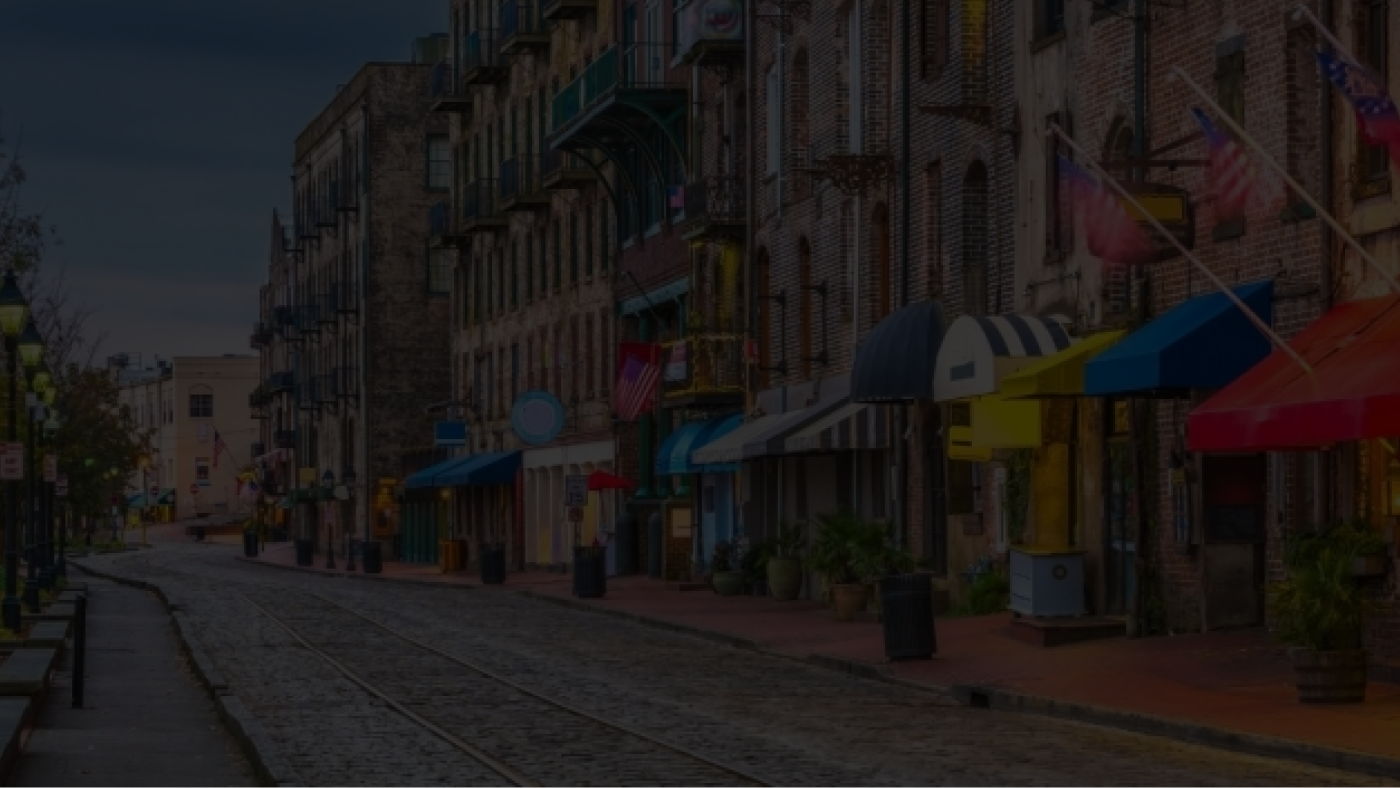 Savannah’s brick streets and historic buildings, used in the team’s tourist research presentation